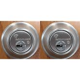 Set of 2 High Security Mul-T Lock Cronus Junior Deadbolts with 5 Keys (Both keyed Alike) (Stainless Steel)