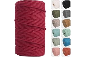 NOANTA 4mm 109yards Macrame Cord Red Cotton Rope for Wall Hanging, Plant Hangers, Crafts, Knitting