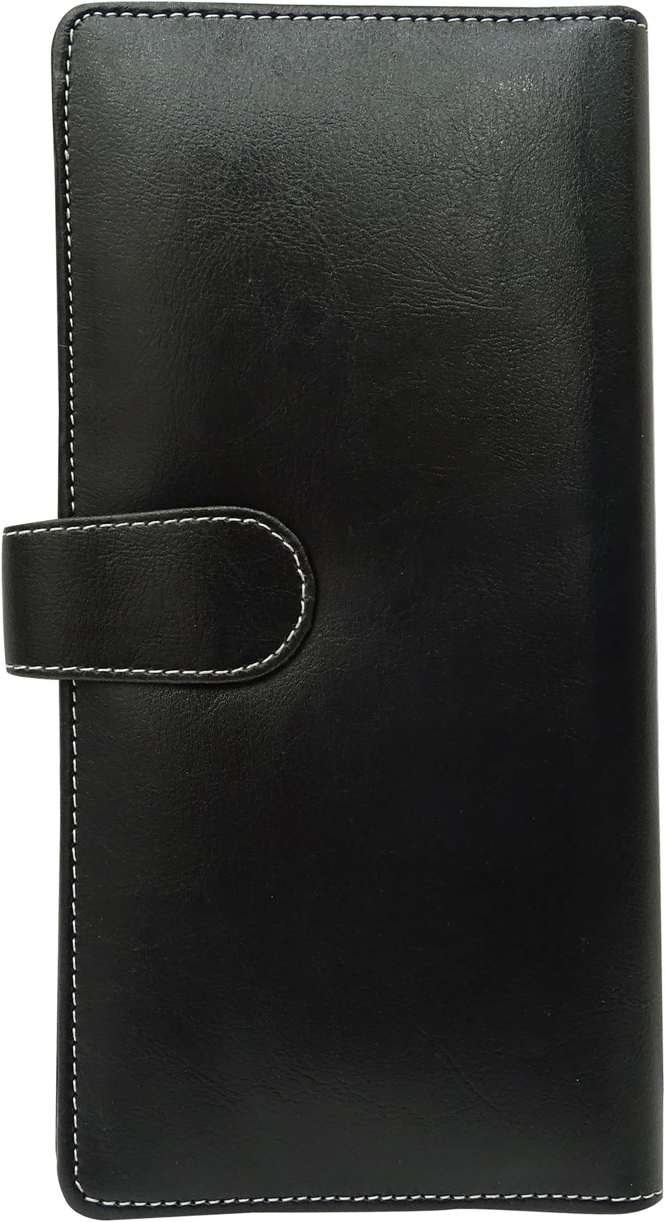 Gemson Padfolio with Stud Button Closure File PU Leather Cover Cheque Book Pocket Folder