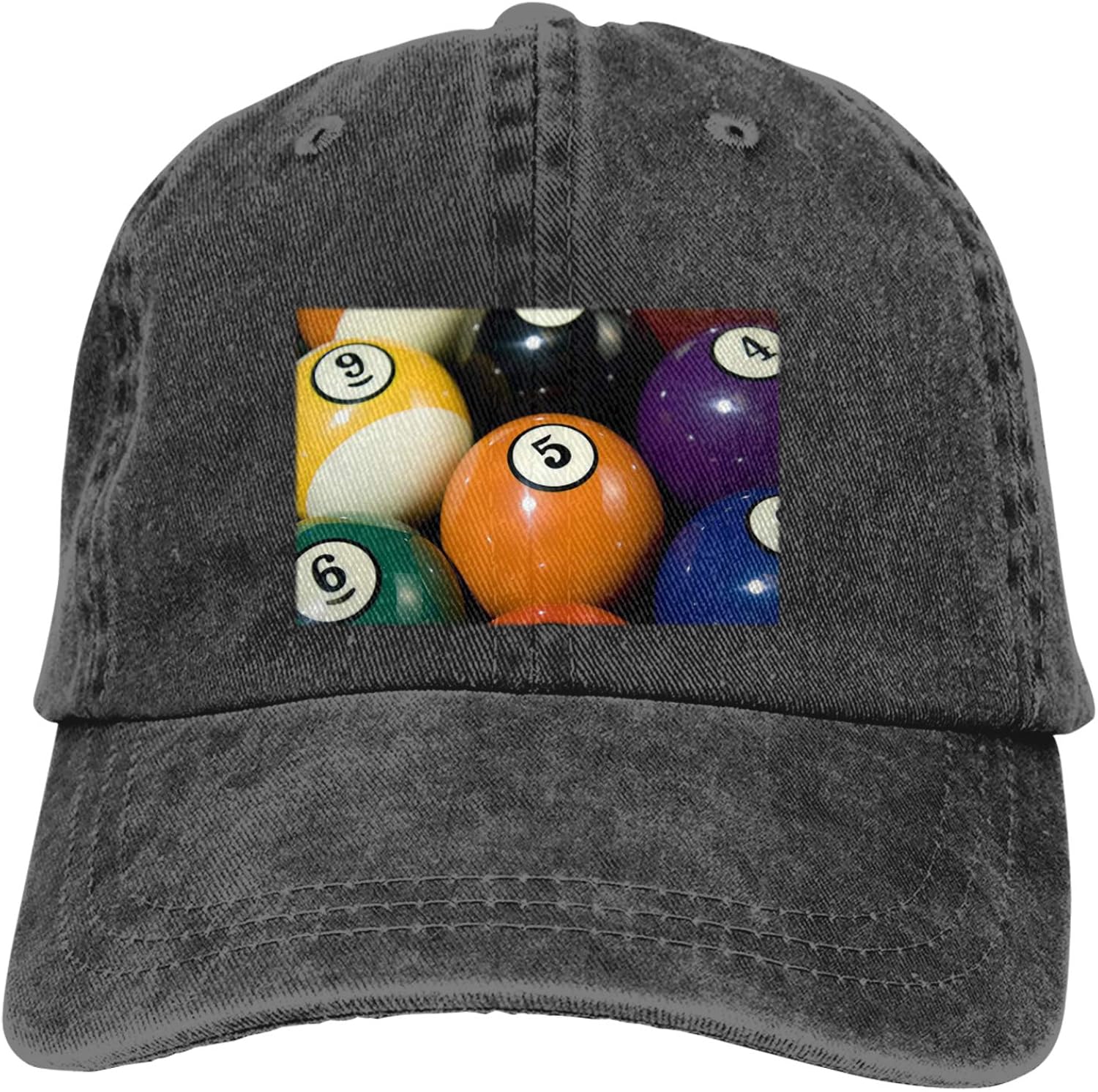 Billiard Pool Balls Adjustable Baseball Hat Stylin Brim Ballcap Black