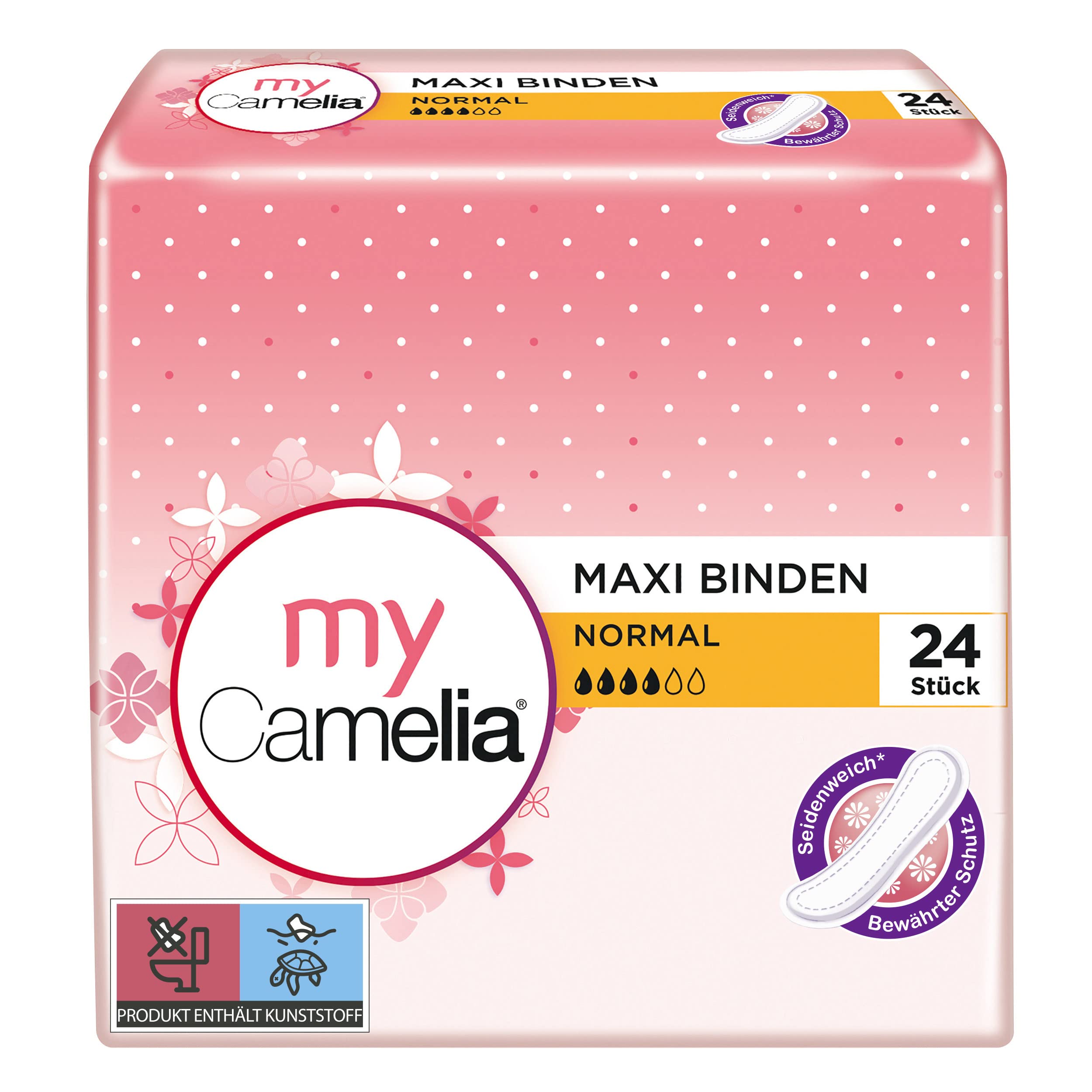 Camelia Maxi Sanitary Pads Normal (Pack of 5 x 24 Stück)