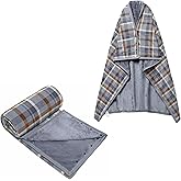 forestfish Fleece Wearable Blanket Oversized, Comfy Lightweight Lap Blanket Poncho Throw With Buttons, 63“x 55”