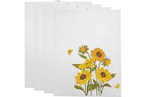 BIDEX 4 Pack Plastic Canvas Mesh Sheets 10.23x13'' – Durable Needlepoint Canvas for Embroidery, Acrylic Yarn Crafts, Knitting & Crochet Projects, Aquarium Dividers, Therian Masks, DIY Decorations