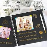 Miaikoe DIY Scrapbook Album 25.5x25.5 cm Hardcover Kraft 20 Sheets Black view 3