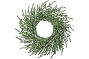 OAIRSE Norfolk Pine Wreath, 16 inch Christmas Wreath for Front Door Christmas Door Wreaths Artificial Pine Green Wreath for Wall Window Mantle Indoor Outdoor Christmas Decorations