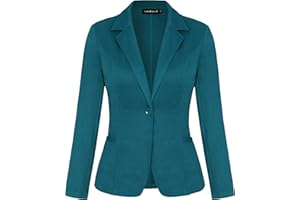 MINTLIMIT Women Long Sleeve Button Blazers Work Casual Office Notch Lapel Business Open Front Blazer Jacket with Pockets