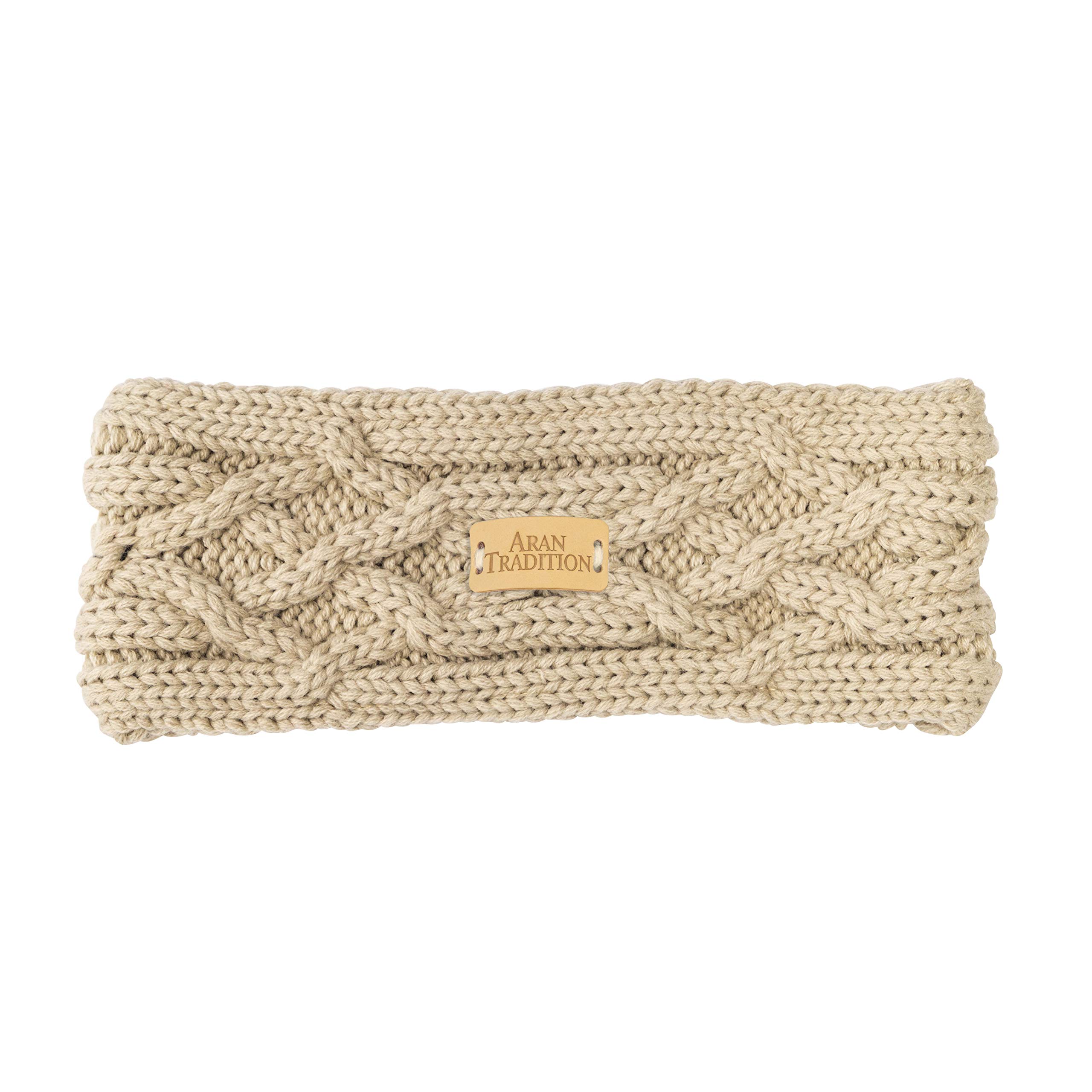 Aran Traditions Oatmeal Beige Headband(Size: One Size)