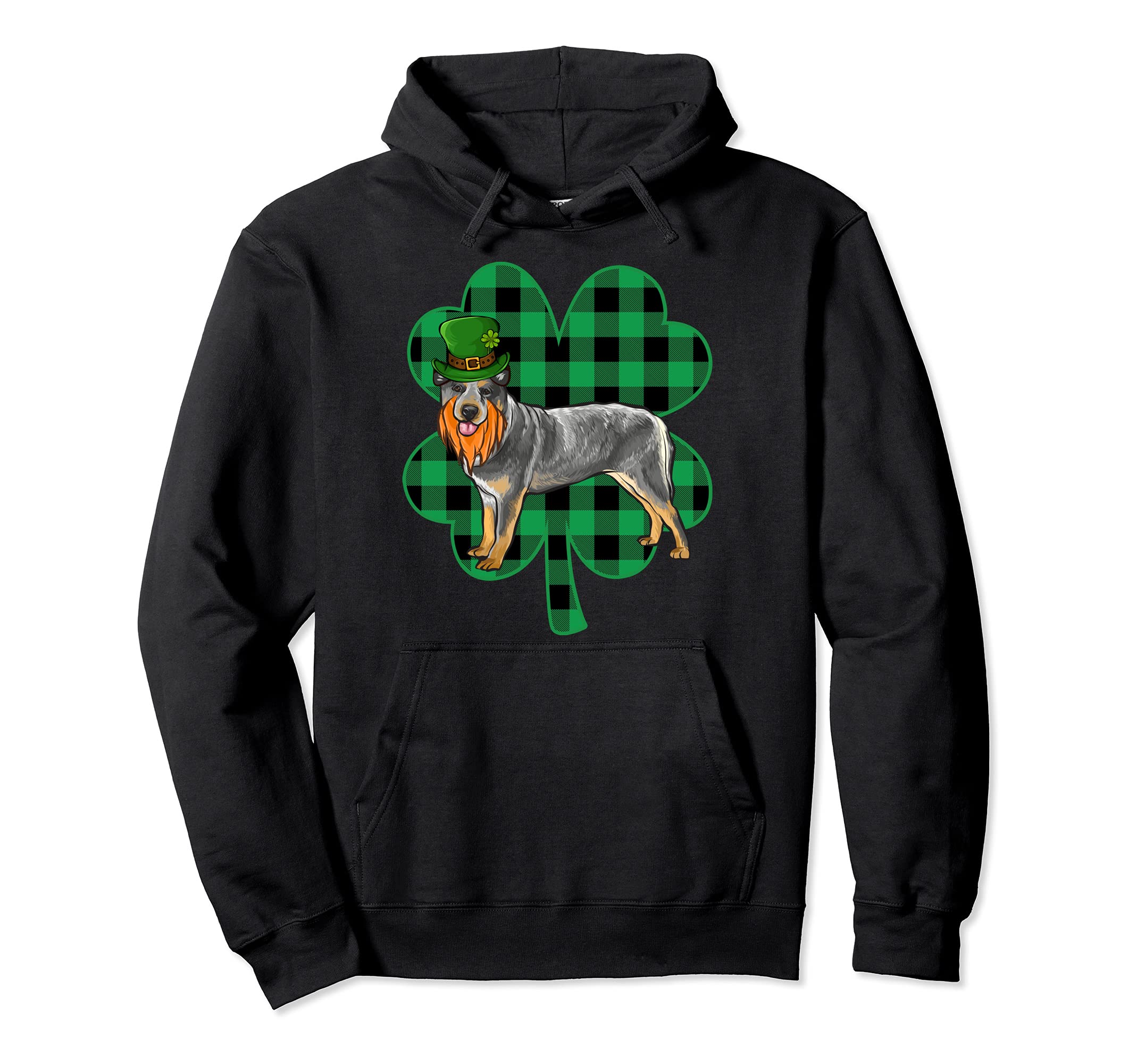 Australian Cattle Dog Leprechaun St Patricks Day Clover Pullover Hoodie
