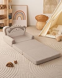 Blissful Diary Foldable Toddler Couch, 2-in-1 Comfy