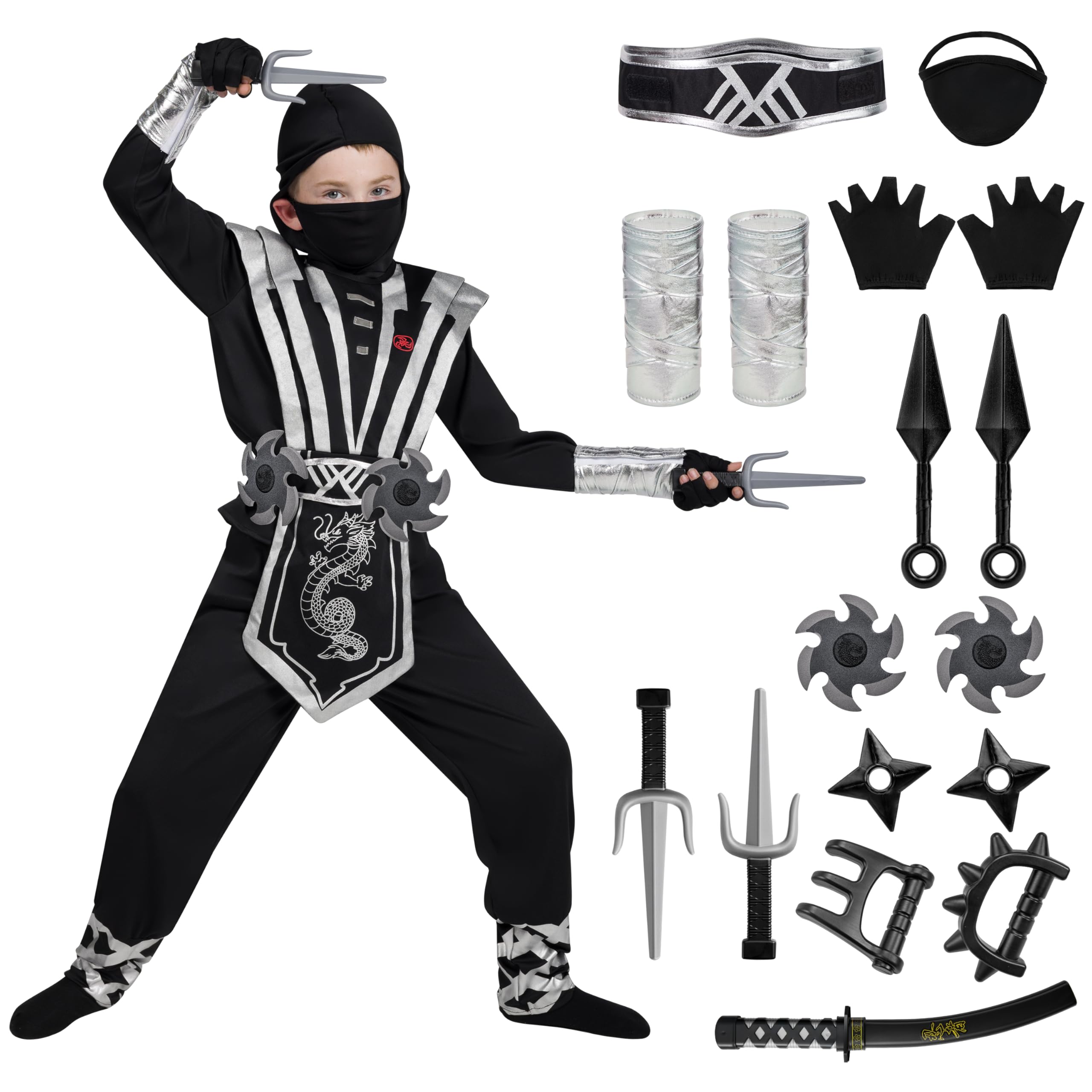 Spooktacular Creations Halloween Costume for Kids, Boys & Toddlers - Ninja Accessories Set for DressUp Party