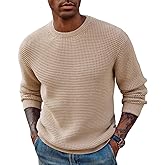 PJ PAUL JONES Mens Pullover Sweater Waffle Textured Long Sleeve Knitted Sweaters