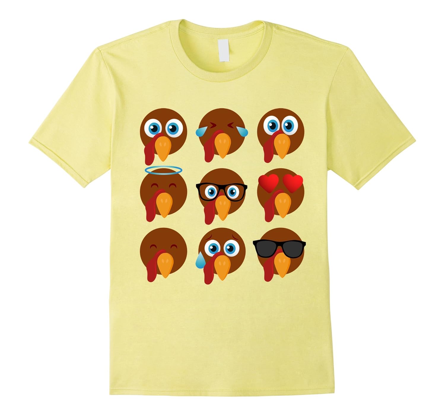 Funny Turkey Emoji Thanksgiving T-Shirt-ANZ
