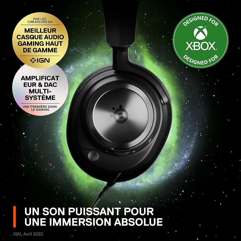 Arctis Nova Pro Xbox- Casque gaming multi-système - Son Hi-Res - Son spatial 360° - GameDAC Gen 2 - Micro ClearCast Gen 2 - Xbox, PC, PS5, PS4, Switch