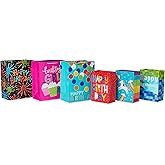 American Greetings Birthday Gift Bag Assortment for Kids (6 Bags, 3 Medium 10" and 3 Large 13")