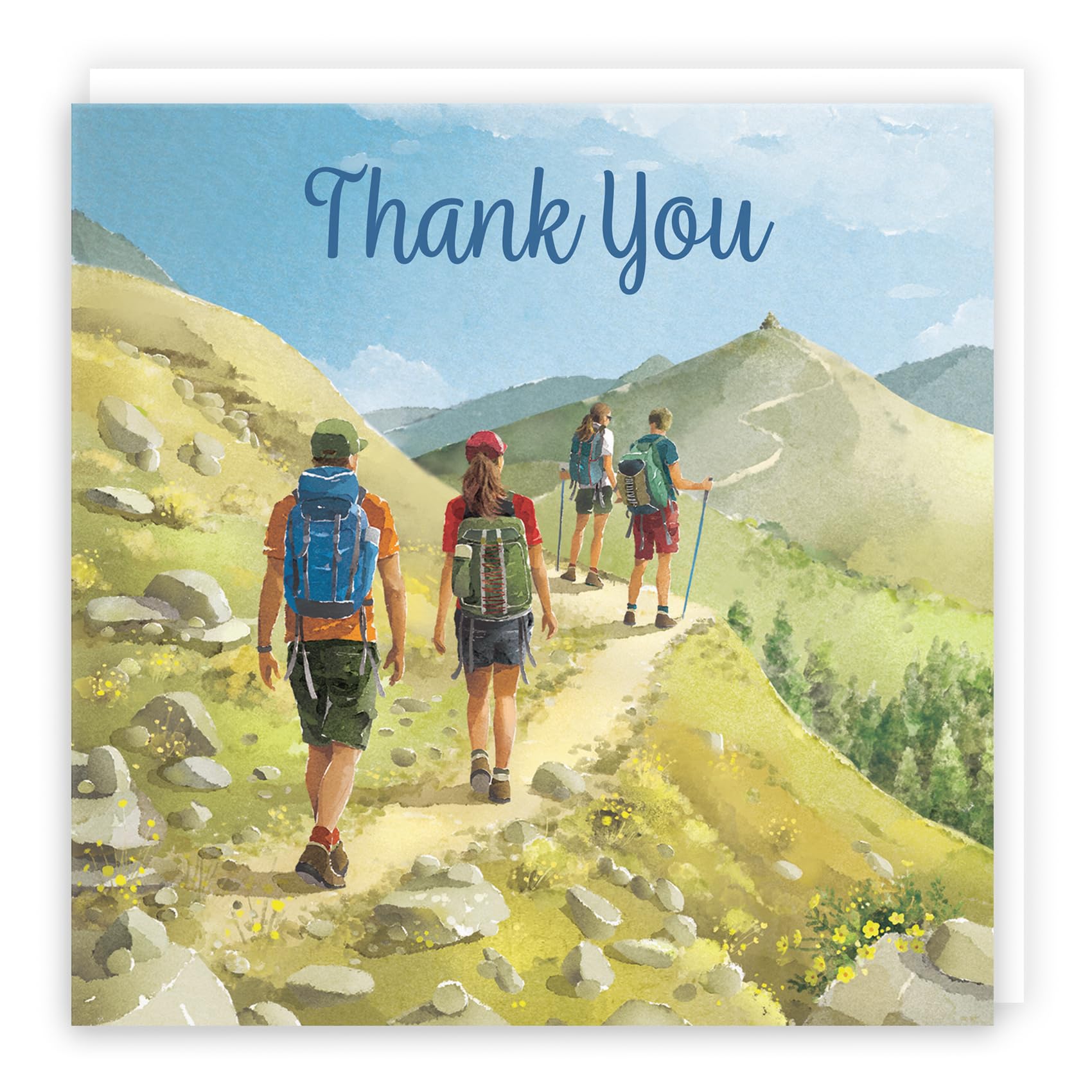 Hunts England - Walking Fun Thank You Card For Him, Her - Milo's Gallery - Walkers Thank You Card - Thank You Card For Hiking Fans - For Boys, Girls, Men, Women