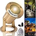 MIK Solutions Underwater Light 113 Solid Brass Submersible LED Lights with 7WMR16 LED Bulb for Watertight Bright Long Lasting Pond Lights and Pool Water Fountain Lights