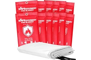 Safewayfire Emergency Fire Blanket - 12 Pack - Fiberglass Fire Blanket for Home, 39.4'' x 39.4'' Fire Suppression Blanket for Kitchen