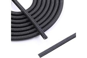Flauzmann 1/4" Braided Cable Sleeve - 10Ft Cat Cord Protector Split Wire Loom Tubing Flexible Self Wrapping for USB, Audio, A