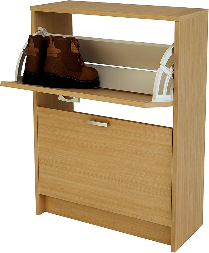 Zapatero color roble de 60 cm de ancho para 12 pares con 2