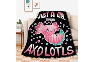 JOJIZAIO Just Girl Loves Axolotls Blanket Soft Blankets and Throws Flannel Cozy Lightweight Quilt Gift Perfect for Bed Sofa Couch-50 x40 Small for Kids