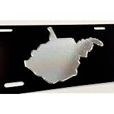 West Virginia State Car Tag Diamond Etched Engraved Black Aluminum License Plate Gift