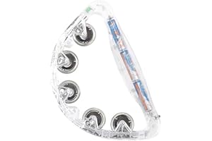 FLASHING PANDA Half Moon Light Up Musical Tambourine With Multicolor Flashing LED Lights and 5 Metal Jingles, Parties, Raves, Concerts, Performance, Weddings, Birthdays, Premium Large