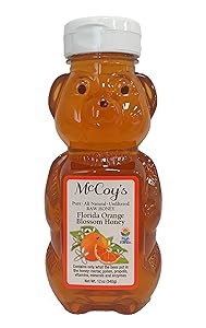 Raw Honey - Pure All Natural Unfiltered & Unpasteurized - McCoy's Honey Florida Orange Blossom Honey 12oz