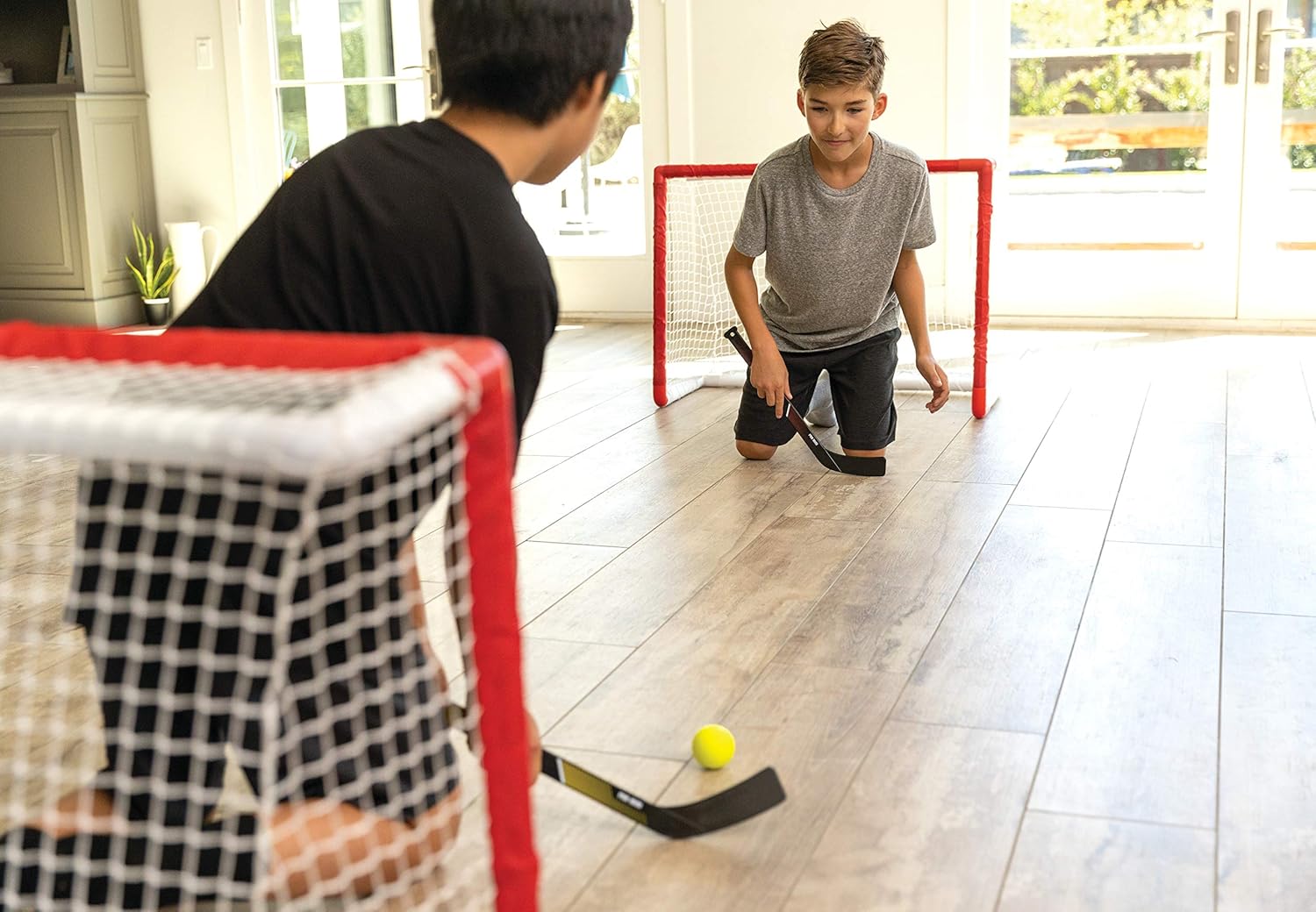 SKLZ Pro Mini Indoor Miniature Hockey Set, includes 2 Goals, 2 Sticks, and 1 Foam Ball : Sports & Outdoors