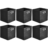 鶹 Basics Collapsible Fabric Storage Cubes with Oval Grommets - 6-Pack, Black