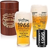 comfit 60th Birthday Gifts for Men-60th Birthday Gift Ideas,20oz,Vintage 1966 Beer Drinking Glass and Opener-60 Years Old Birthday Decorations Party Supplies-60th Anniversary Presents Beer Glass