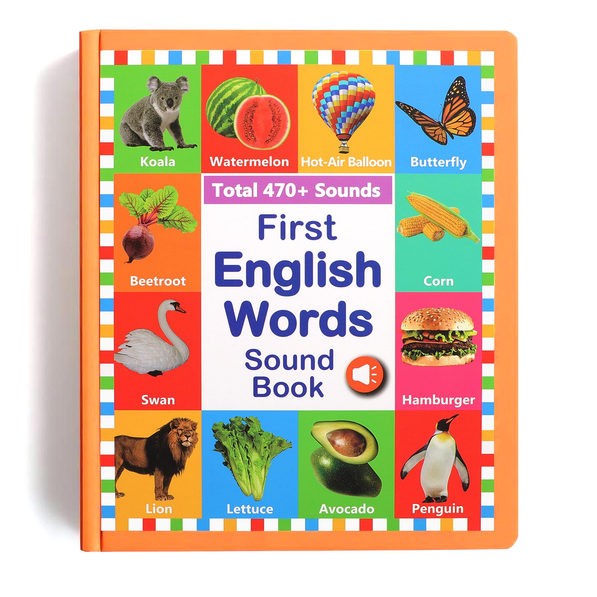 Photo 1 of First English Words Sound Book, Total 470+ Sounds, 21 Themes, My First English Sound Toy, Interactive Sound Books Kids Learning Toys, Early Educational Gifts Birthday Gift for Toddlers Kids Age 3 4 5 6