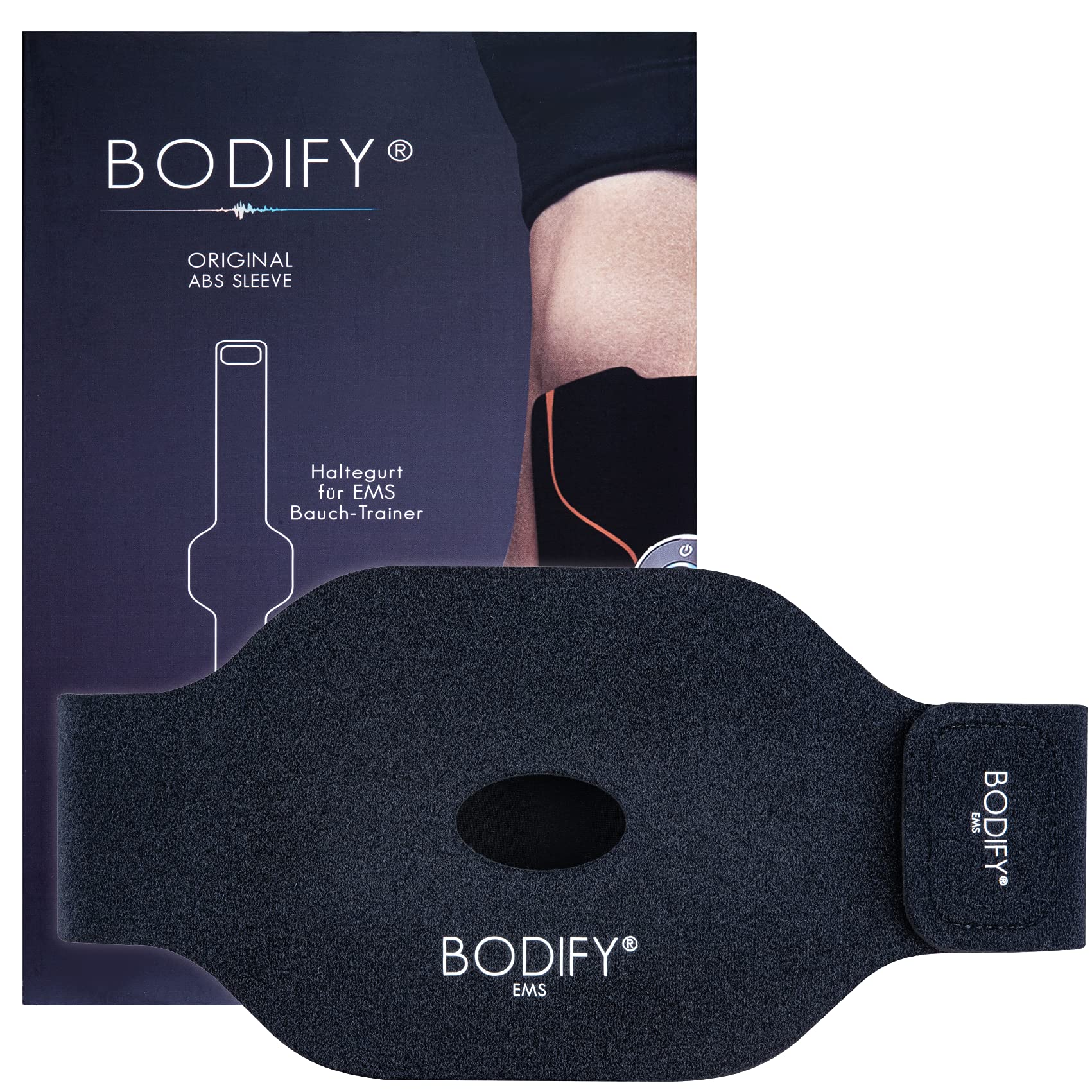 Bodify® Retaining Strap for EMS Abdominal Trainer - for Additional Fixation of Gel Pads - Strap for EMS Abdominal Trainer - For Men and Women - The Original (without EMS Trainer)