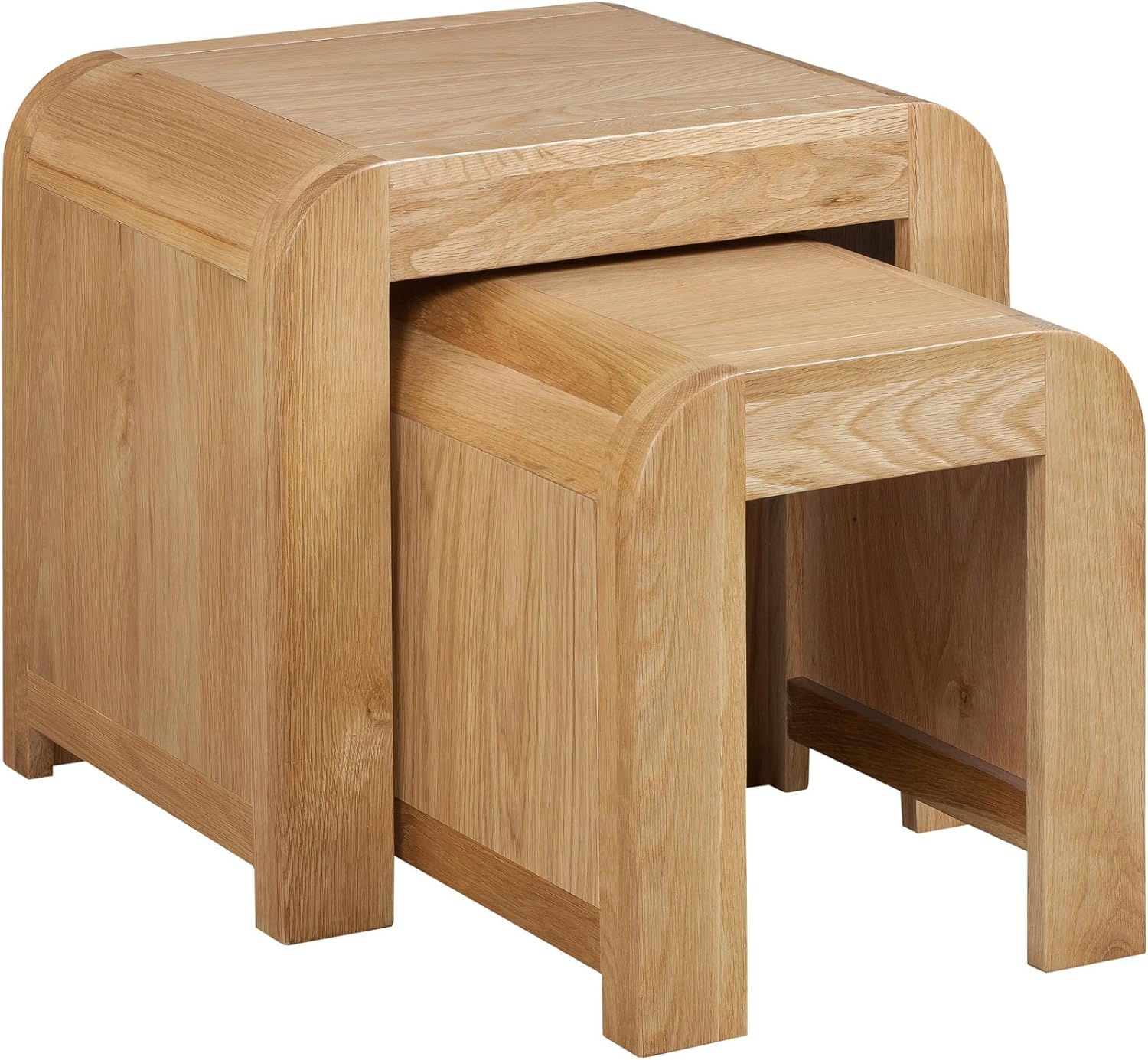 Venice Oak Nest of 2 Tables with Lacquered FinishSolid Oak Occasional