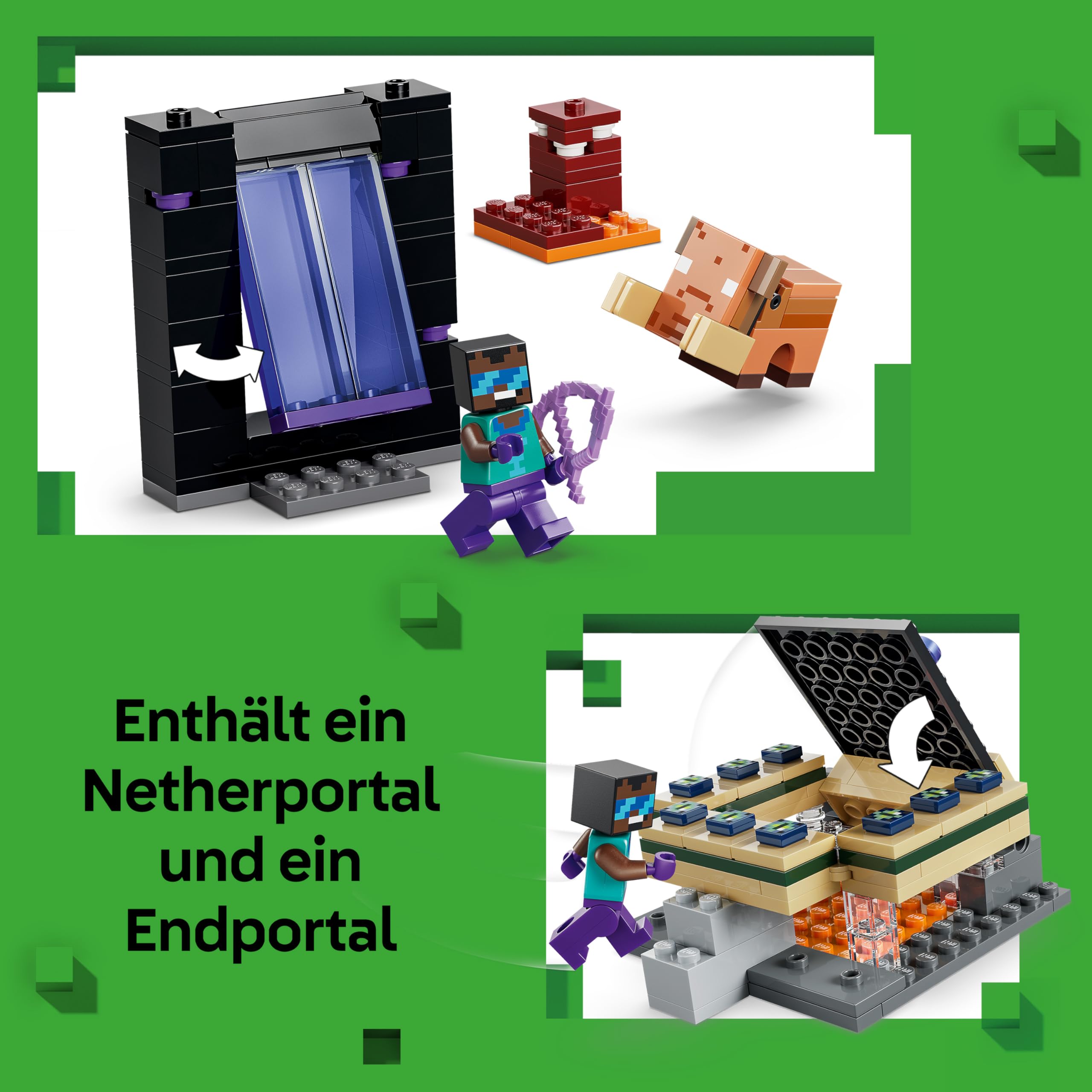 LEGO Minecraft Reise durch Nether und Endportal - Kinder Spielzeug mit Helden, Enderman und Baby Hoglin Figuren - Set mit Minecraft Figur - Gamer Geschenk für Jungen und Mädchen ab 7 Jahren - 21584 7