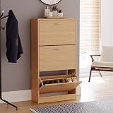 Vida Designs Pine Shoe Cabinet 3-Drawers Space-Saving Hallway Storage view 8