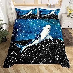 Shark Comforter Cover Galaxy Constellation Duvet