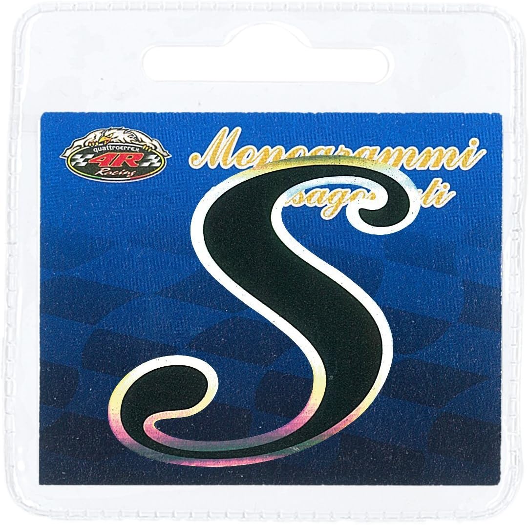 Quattroerre Holographic Letter S Sticker, Black Metal, S-Olografica - Image 3