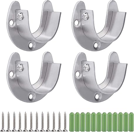 Yingcen 20 Pezzi Prese Asta Armadio In Lega Di Zinco Supporto Per Asta Appendiabiti Supporti Per - Foto 6