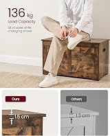 VASAGLE Storage Chest Bench 40x80x46 cm Rustic Brown LSB062T01 view 6
