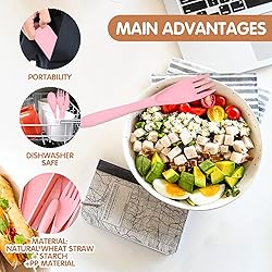 8 Color Travel Utensil Set with Case, Reusable