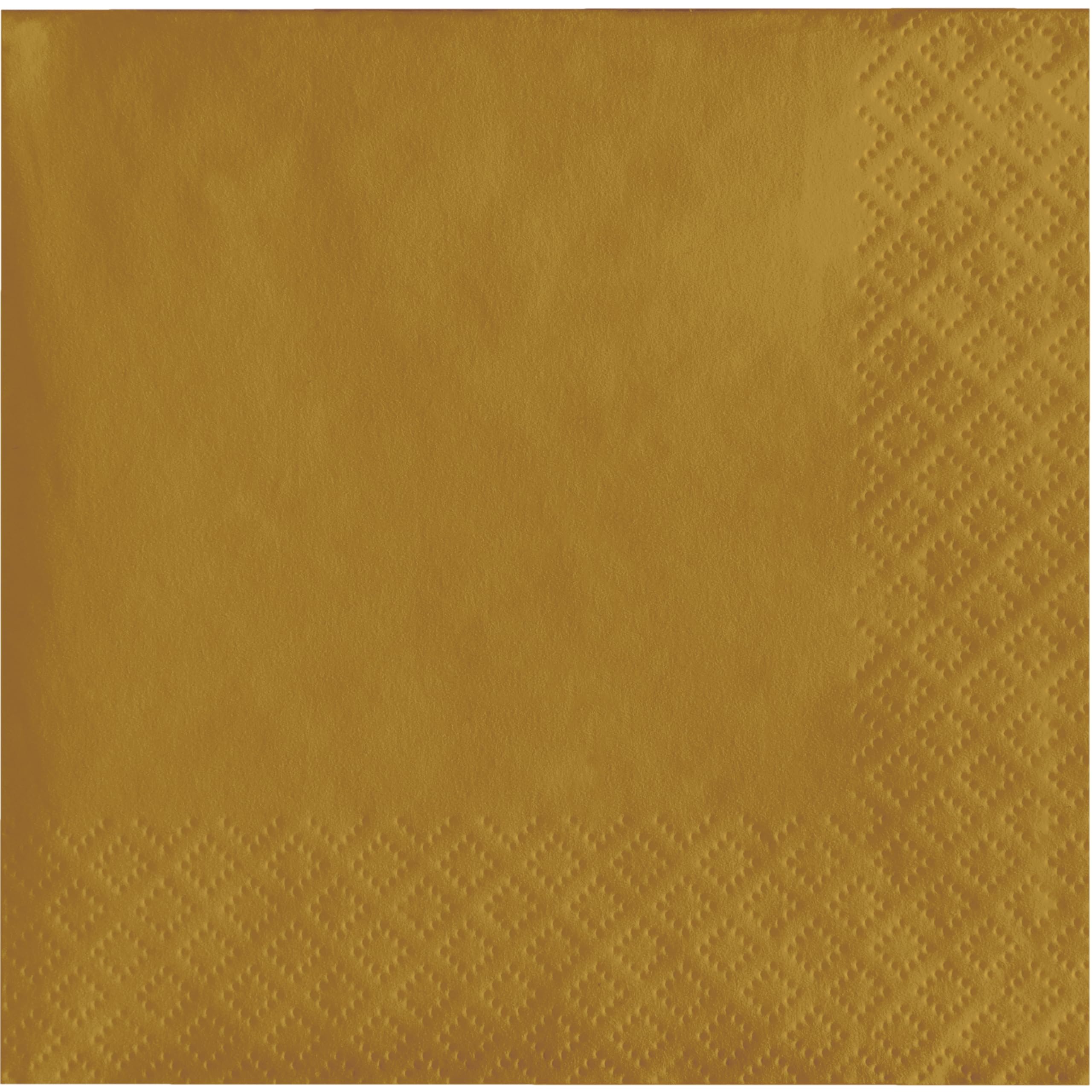 Creative Converting Touch of Color 200 Count 2-Ply Paper Beverage Napkins, Glittering Gold