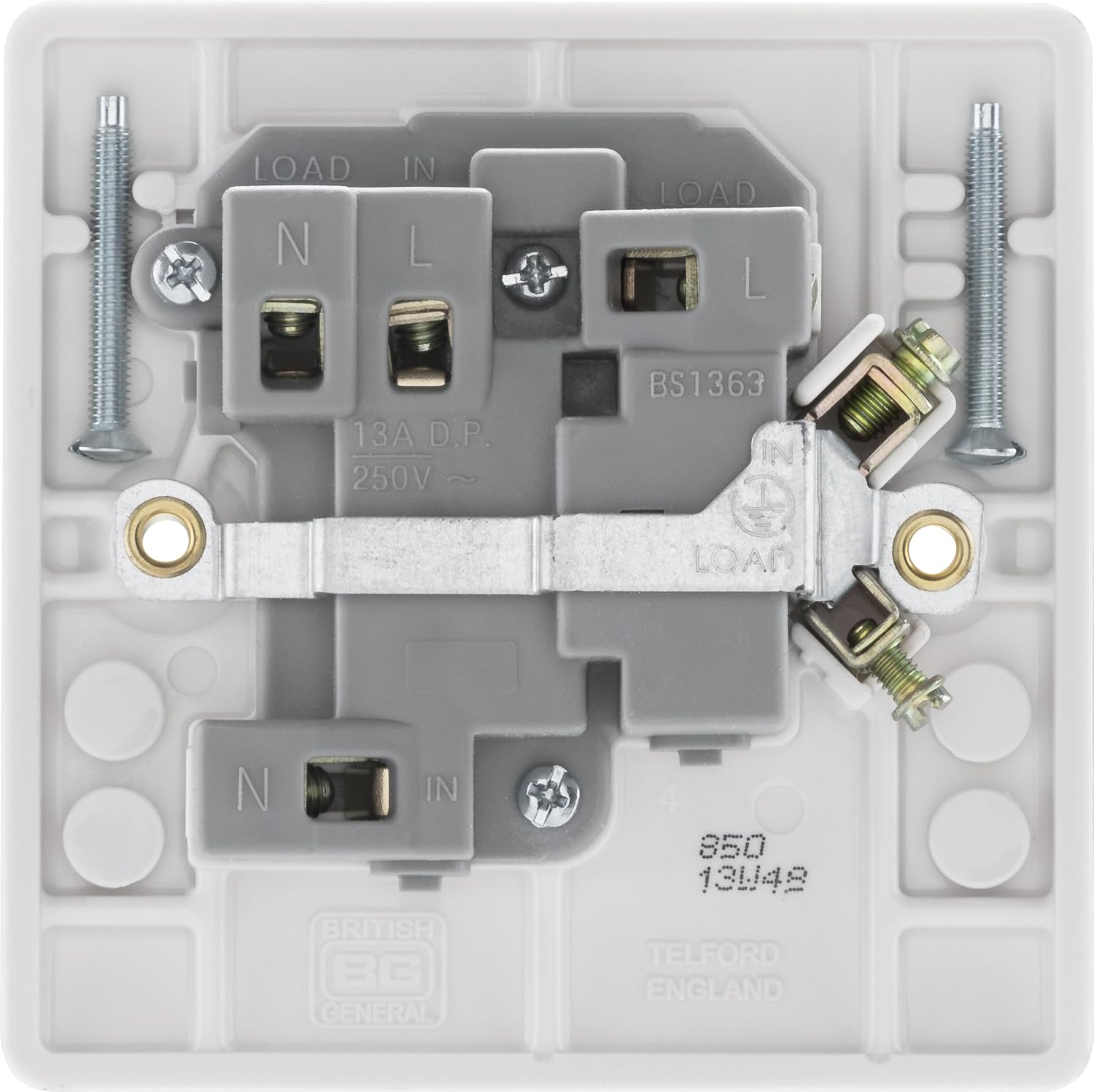 BG Electrical Switched Fused Connection Unit, Fused Spur Switch, Round Edge, Nexus 800 Series, White Moulded, 13A, 850 - Image 5