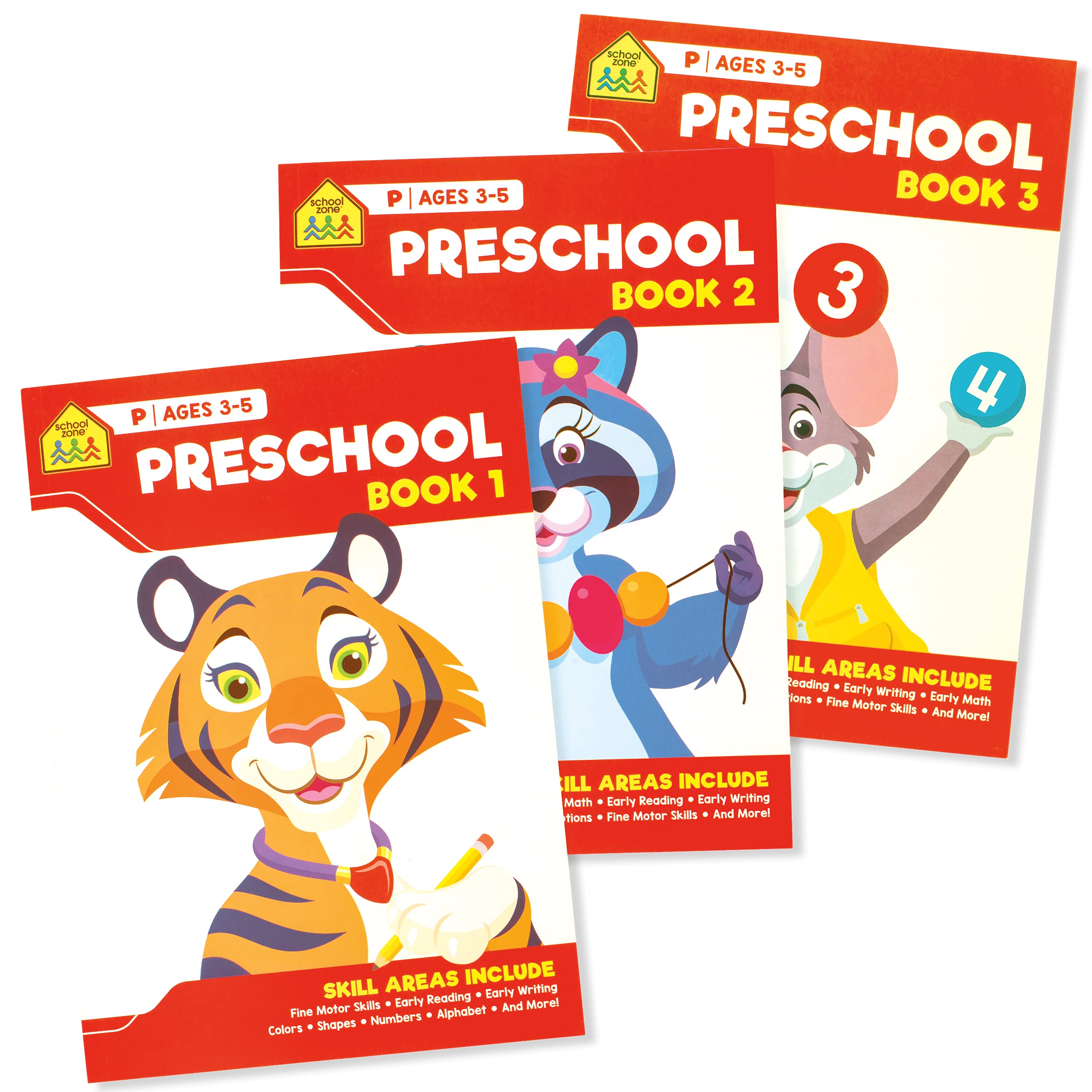 School Zone Full Learning Program for Preschool: Curriculum Set of Workbooks, Flash Cards, Early Reading, Educational Games, Write & Reuse, Alphabet, Numbers, Math, Colors, Shapes, Stickers, and More