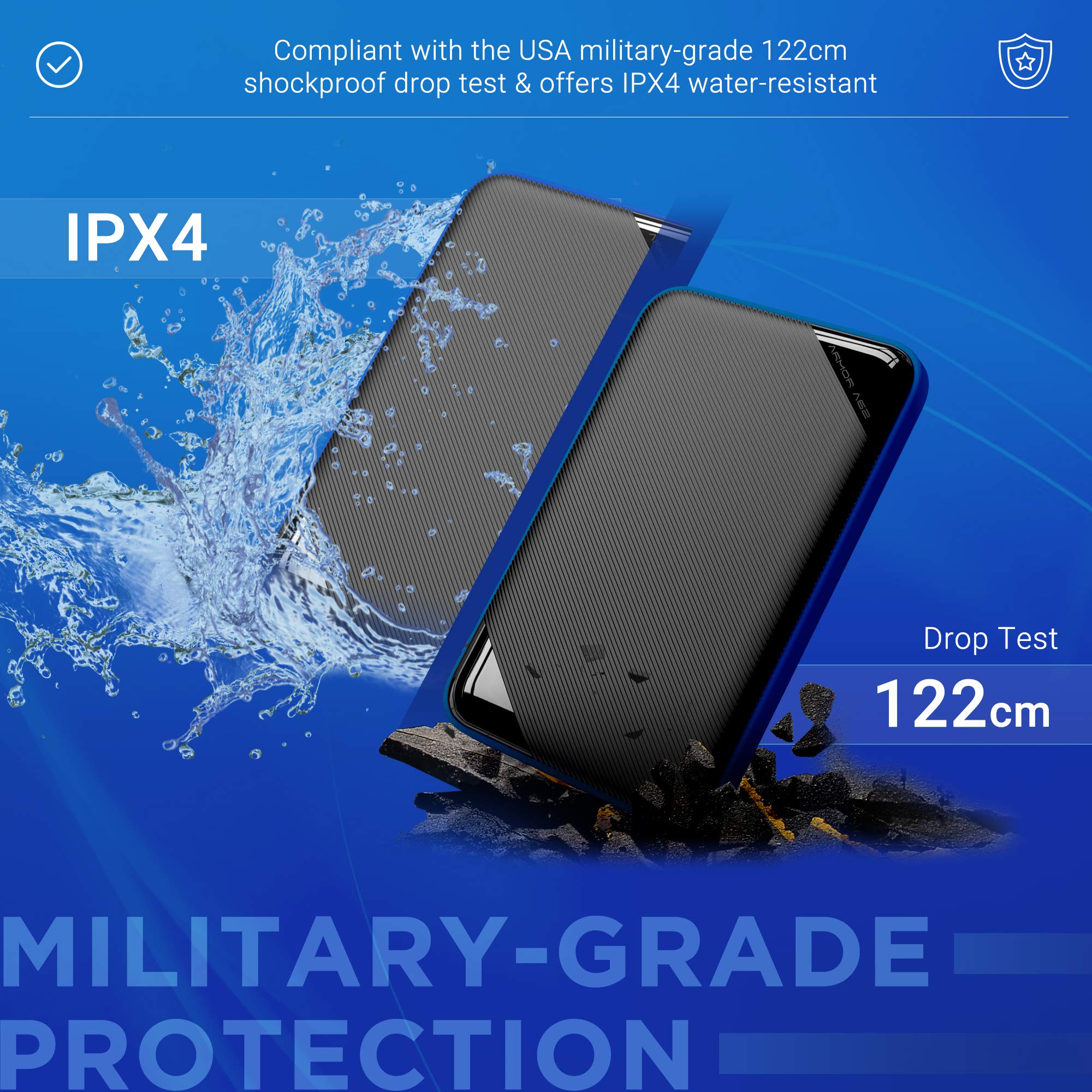 Silicon Power 4TB Rugged Game Drive A62 External Hard Drive PS5 Compatible