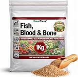 Grow Chem Fish Blood & Bone Fertiliser 1KG Organic Plant & Lawn Food