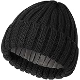 choshion Fleece Lined Wool Beanie Hat for Women Men,Soft Womens Winter Hats Chunky Warm Wool Beanies Hats Snow Ski Skull Cap