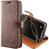 Snakehive Leather Wallet for iPhone 16 - Real Leather Wallet Phone Case - Genuine Leather with Viewing Stand and 3 Card Holder - Flip Folio Cover with Card Slot (Brown)
