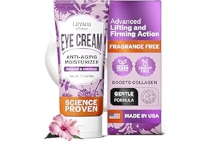 LilyAna Naturals Eye Cream for Dark Circles and Puffiness, Under Eye Cream for Wrinkles and Bags, Anti Aging - helps Improve Dryness; for Sensitive Skin - 1.7 oz - Made in USA
