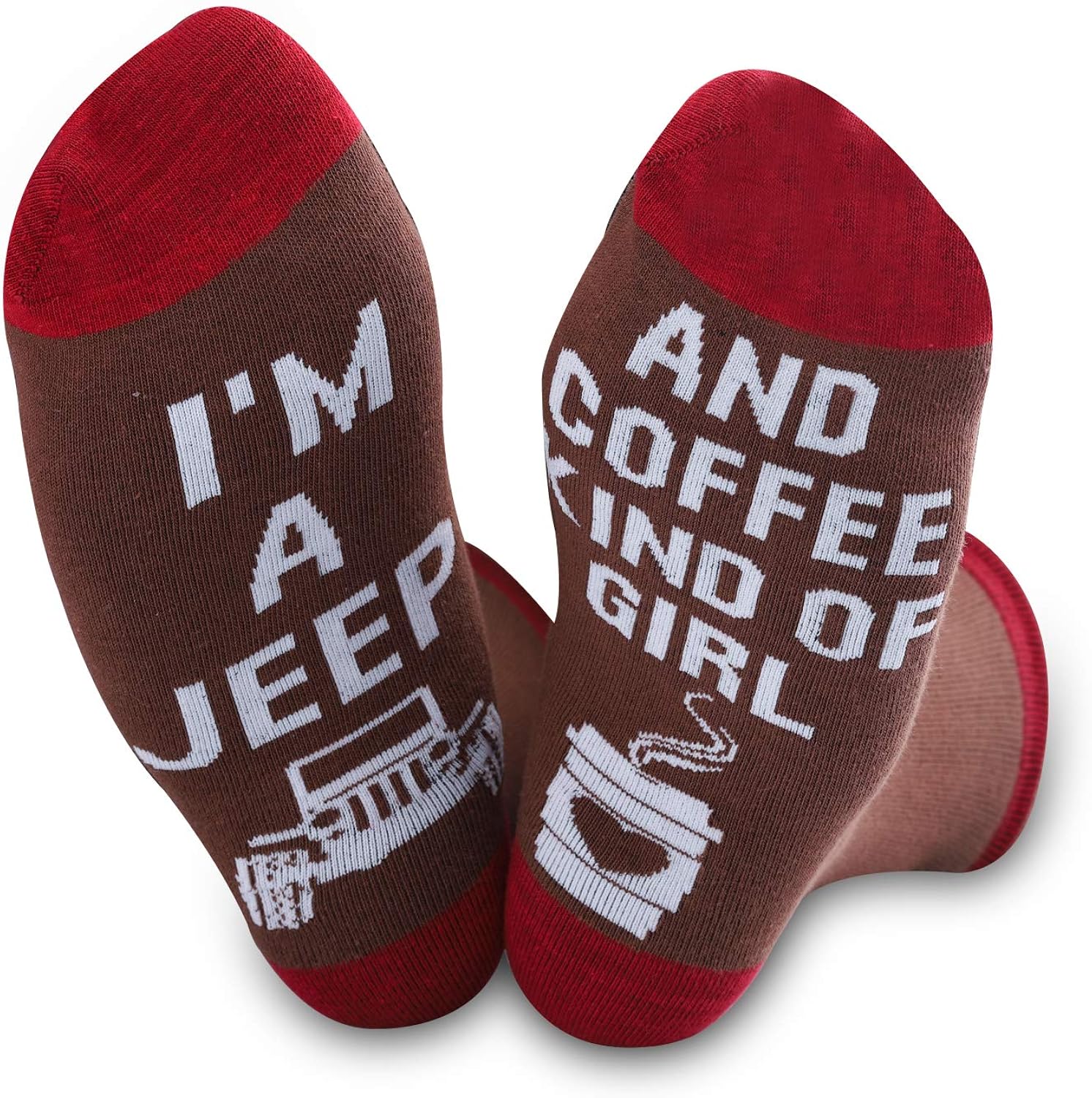 Jeep Girl Gift I'm A Jeep And Coffee Kind Of Girl Socks Novelty Crew