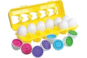 Kidzlane Color Matching Egg Toy Set - 12 Play Eggs Toddler Toys - Educational Color and Number Recognition Skills - Kids Toy Eggs That Crack Open - Learning Egg Game Puzzle for Toddlers, Boys, Girls